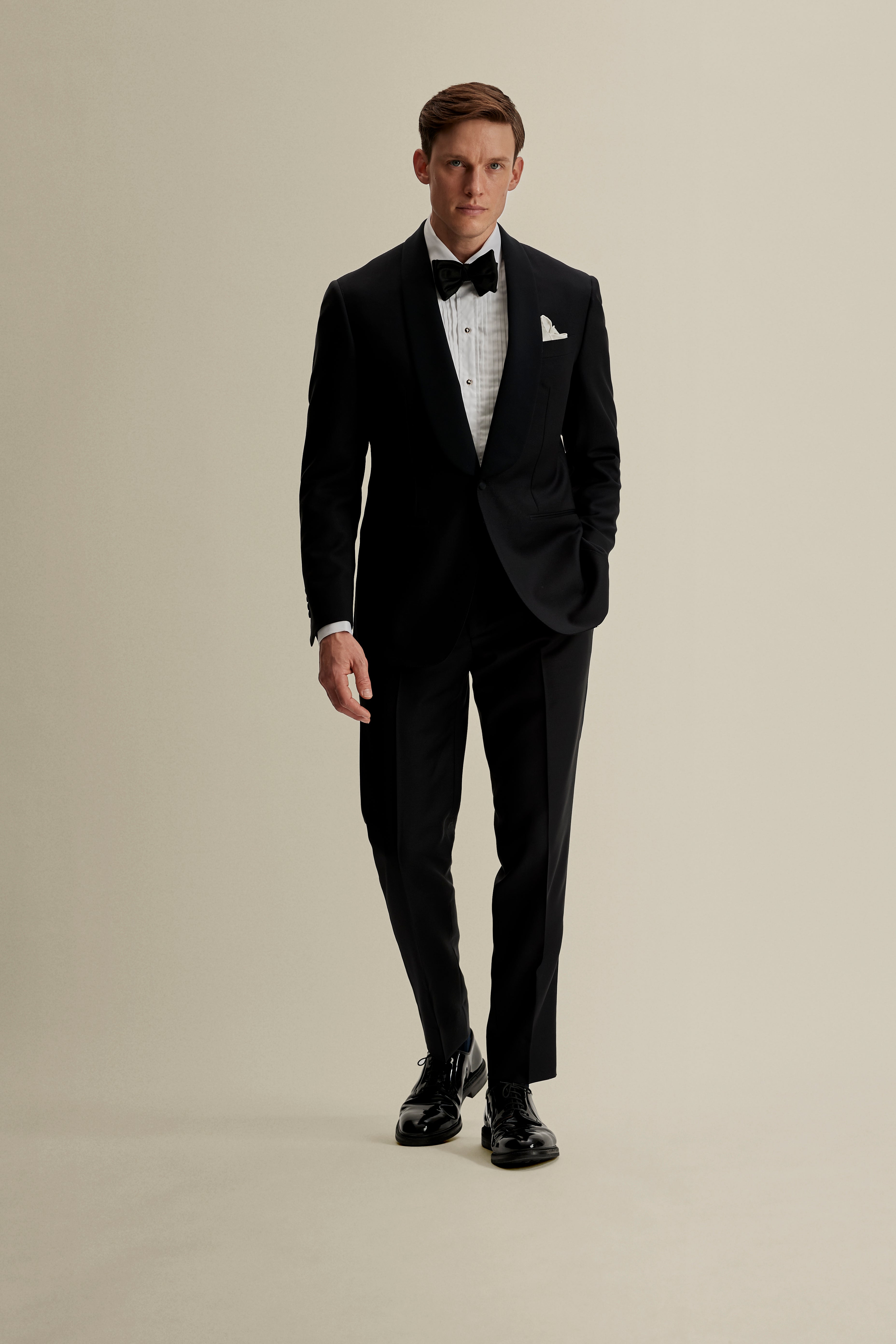 Shawl Lapel Dinner Suit Midnight Navy Model Full Length Image