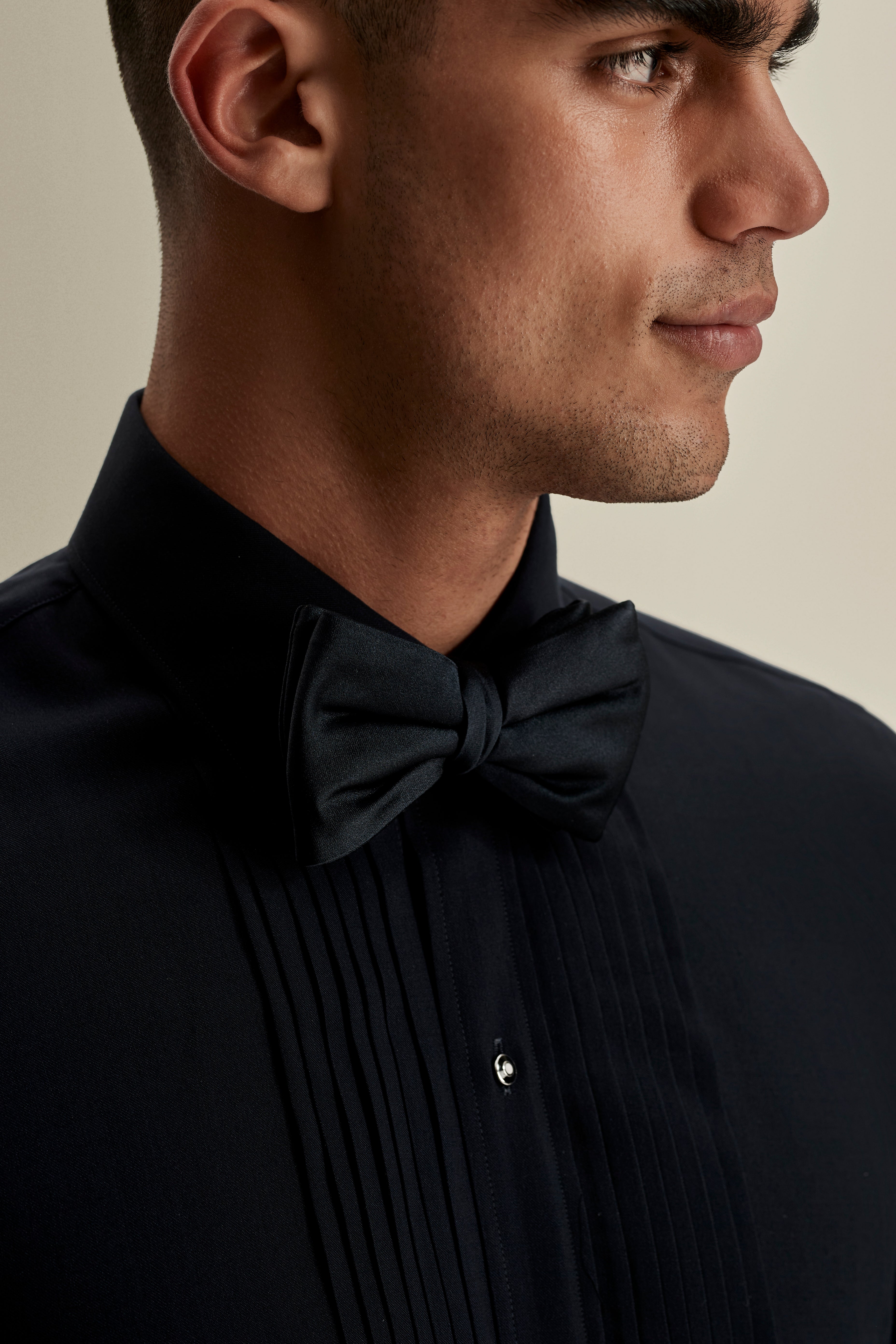 Duke Of York Formal Shirt Navy Model Detail Image