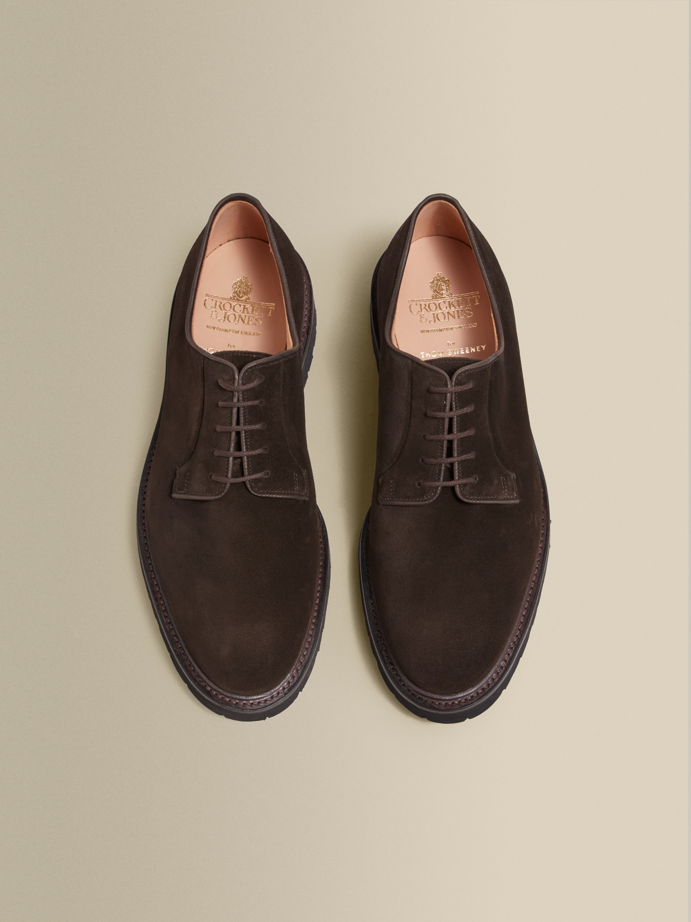 Split Suede Derby Shoes Brown Inner Sole Product Image