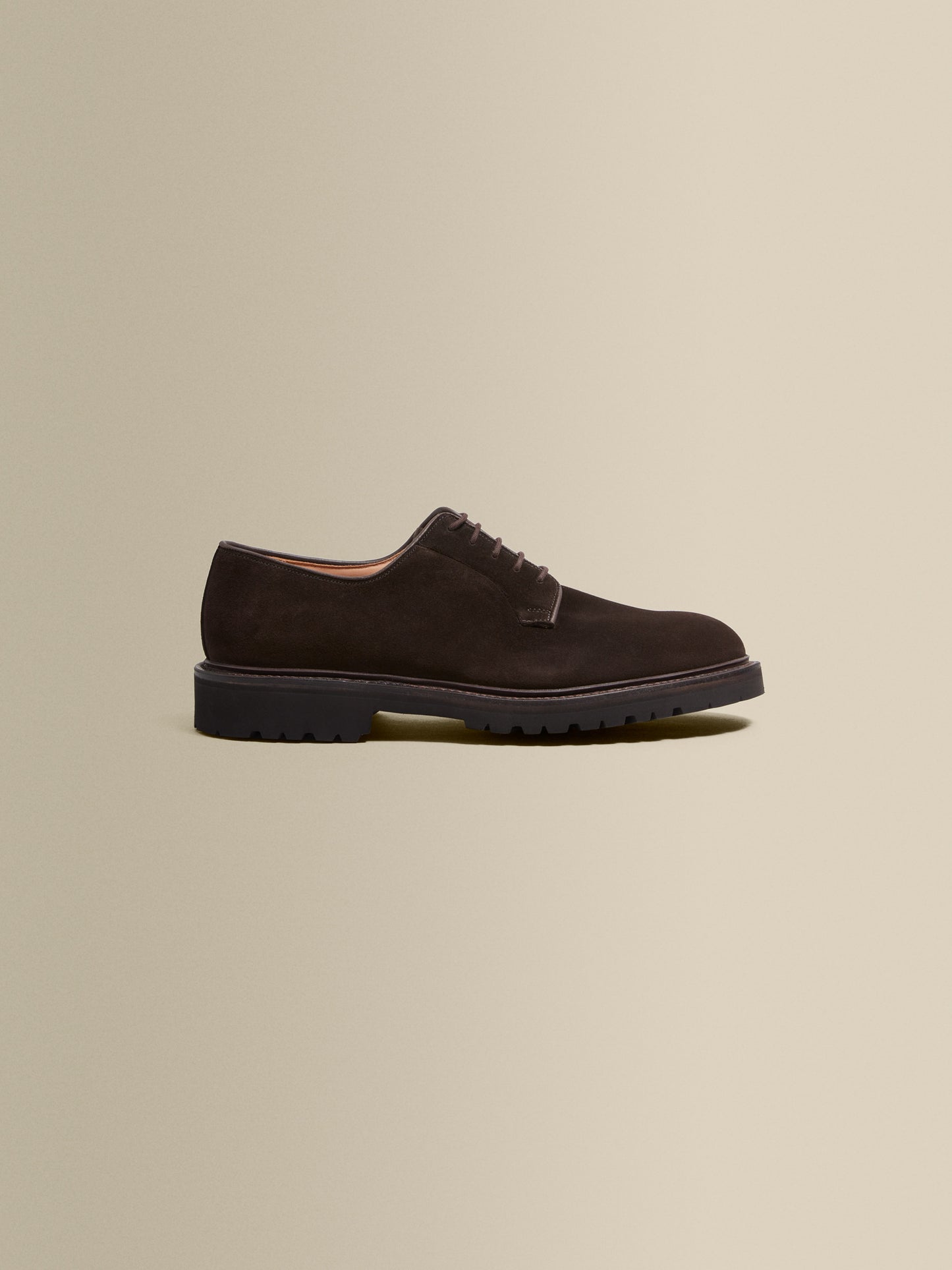 Split Suede Derby Shoes Brown Side Product Image