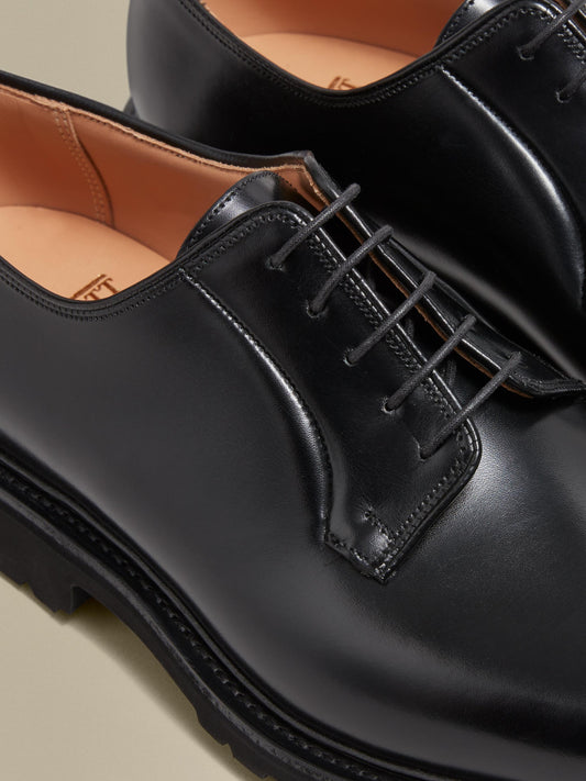 Calf Leather Derby Shoes Black Product Image Detail
