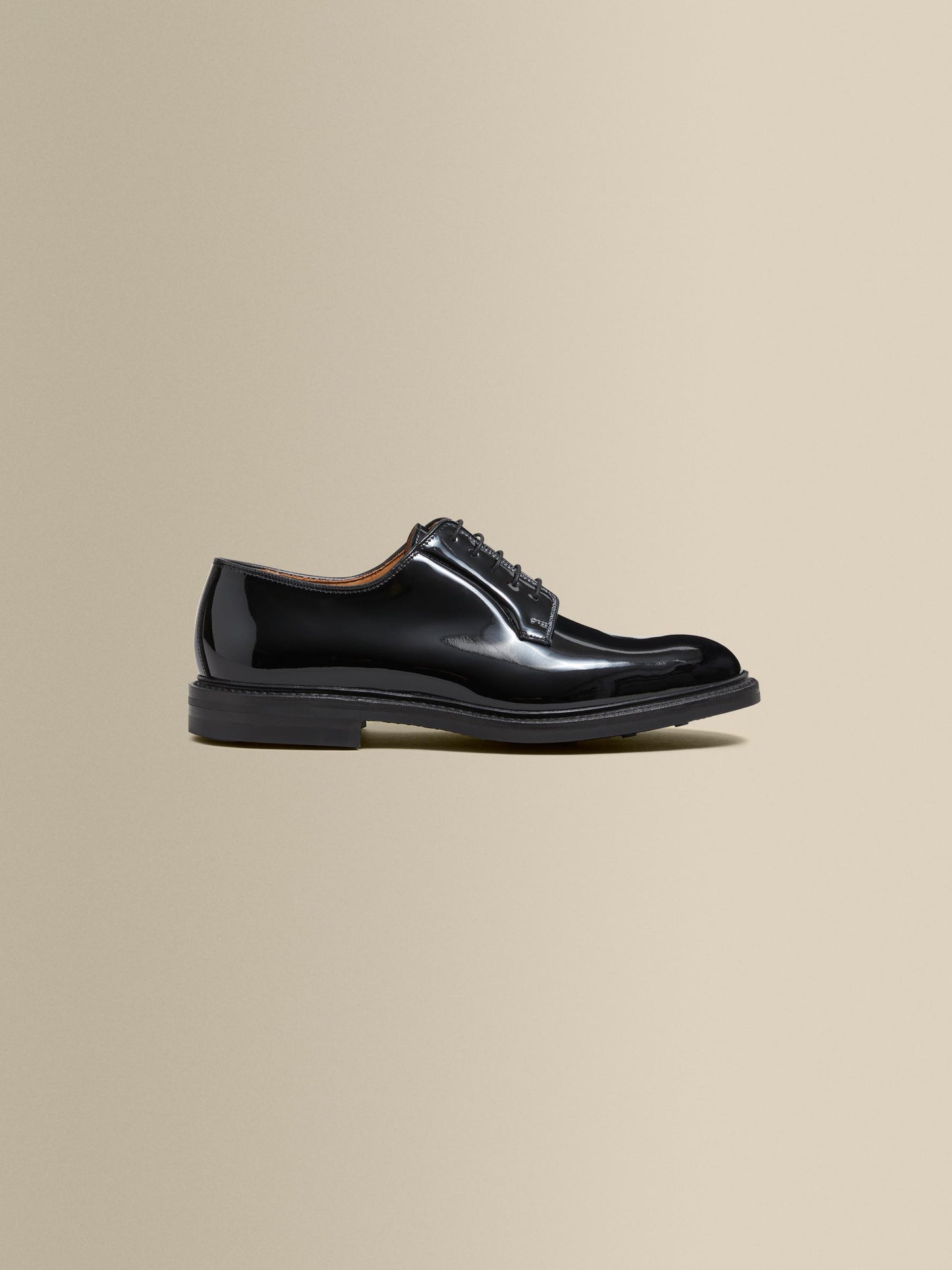 Patent Derby Dress Shoes Black Side Product Image