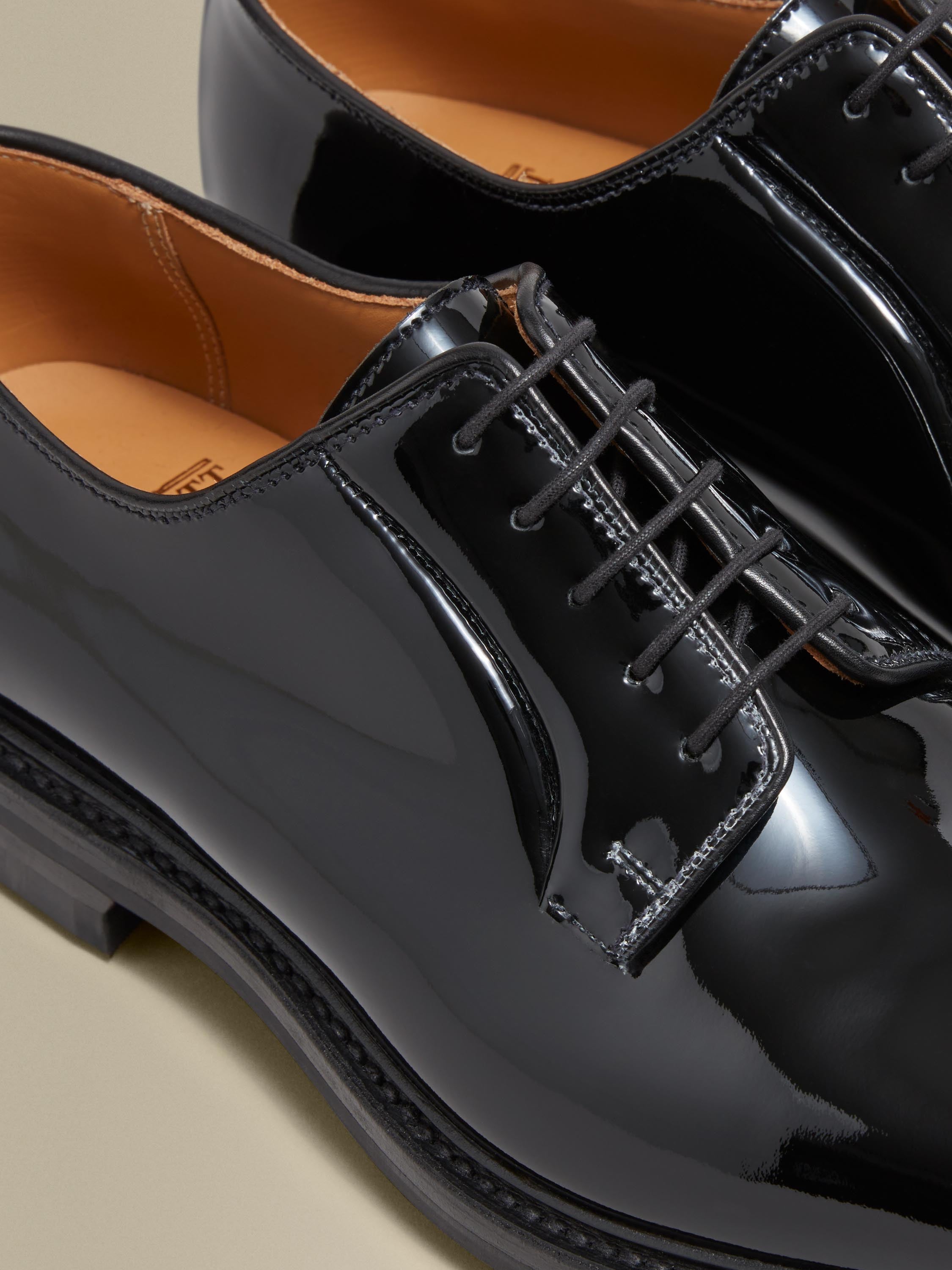 Patent Derby Dress Shoes Black Laces Product Image