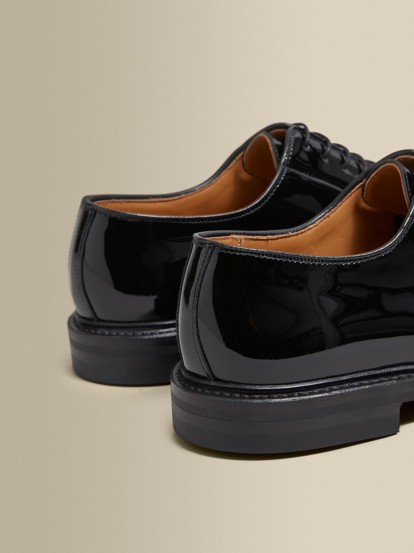 Patent Derby Dress Shoes Black Heel Product Image