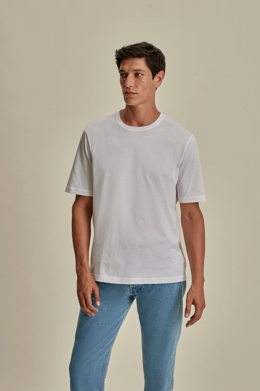 Cotton Classic T-Shirt White Model Cropped Image