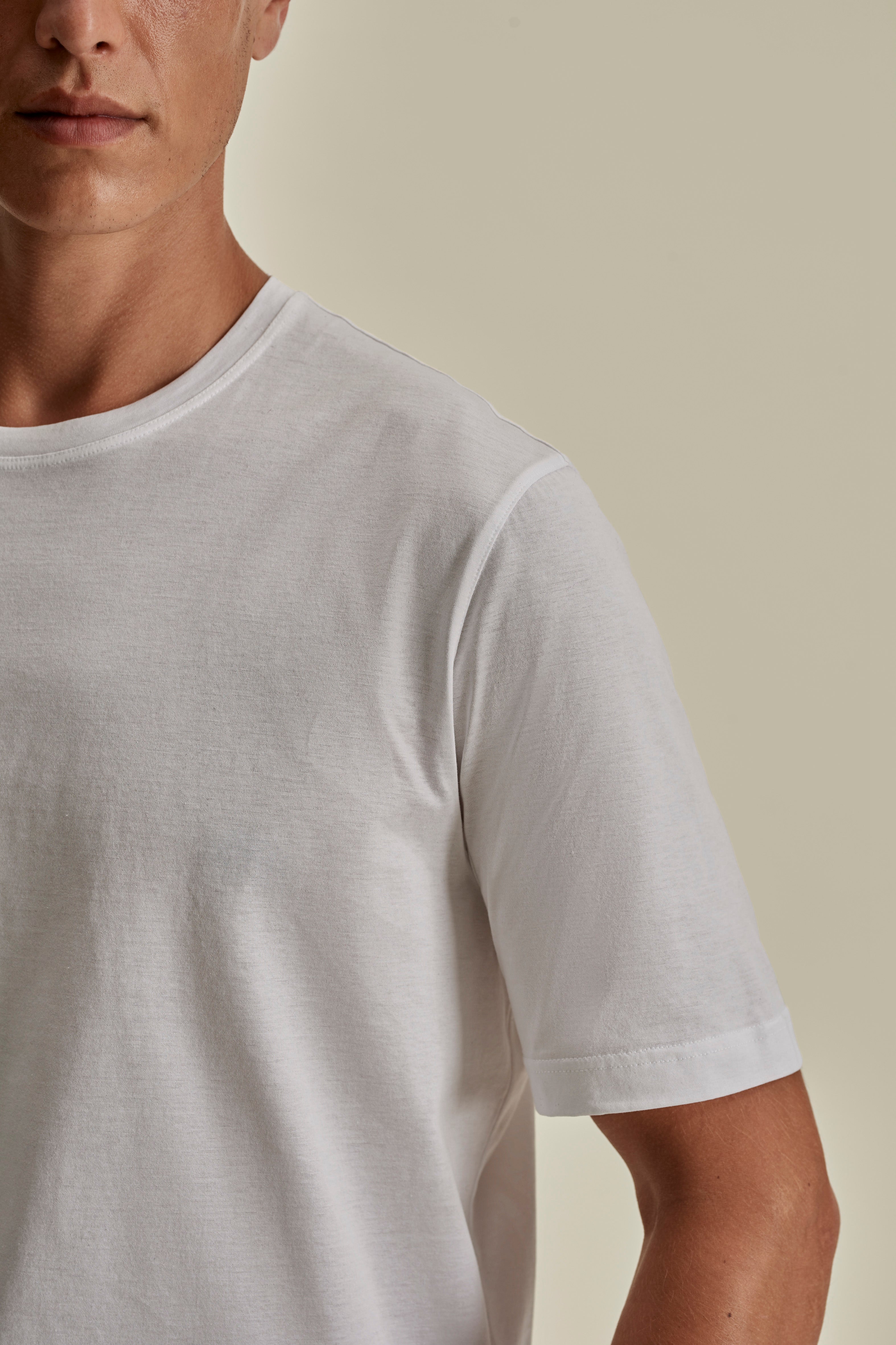 Cotton Classic T-Shirt White Model Sleeve Image