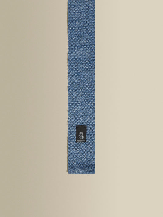 Knitted Linen Tie Slate Blue Label Product Image