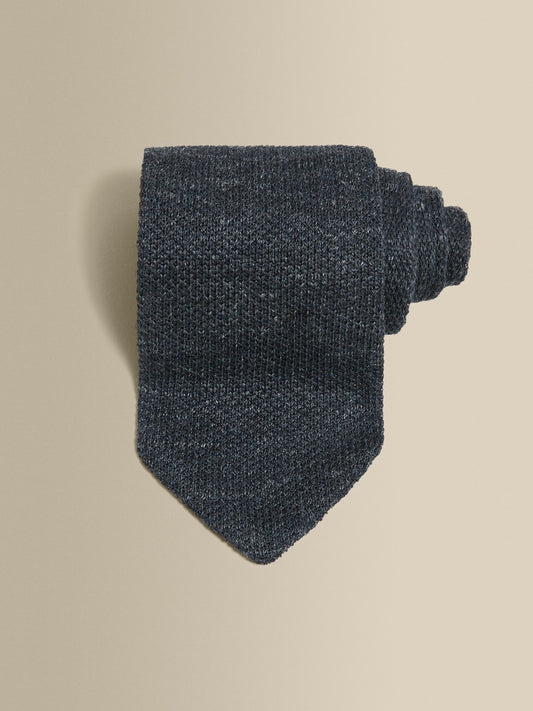 Knitted Linen Tie Classic Blue Product Image