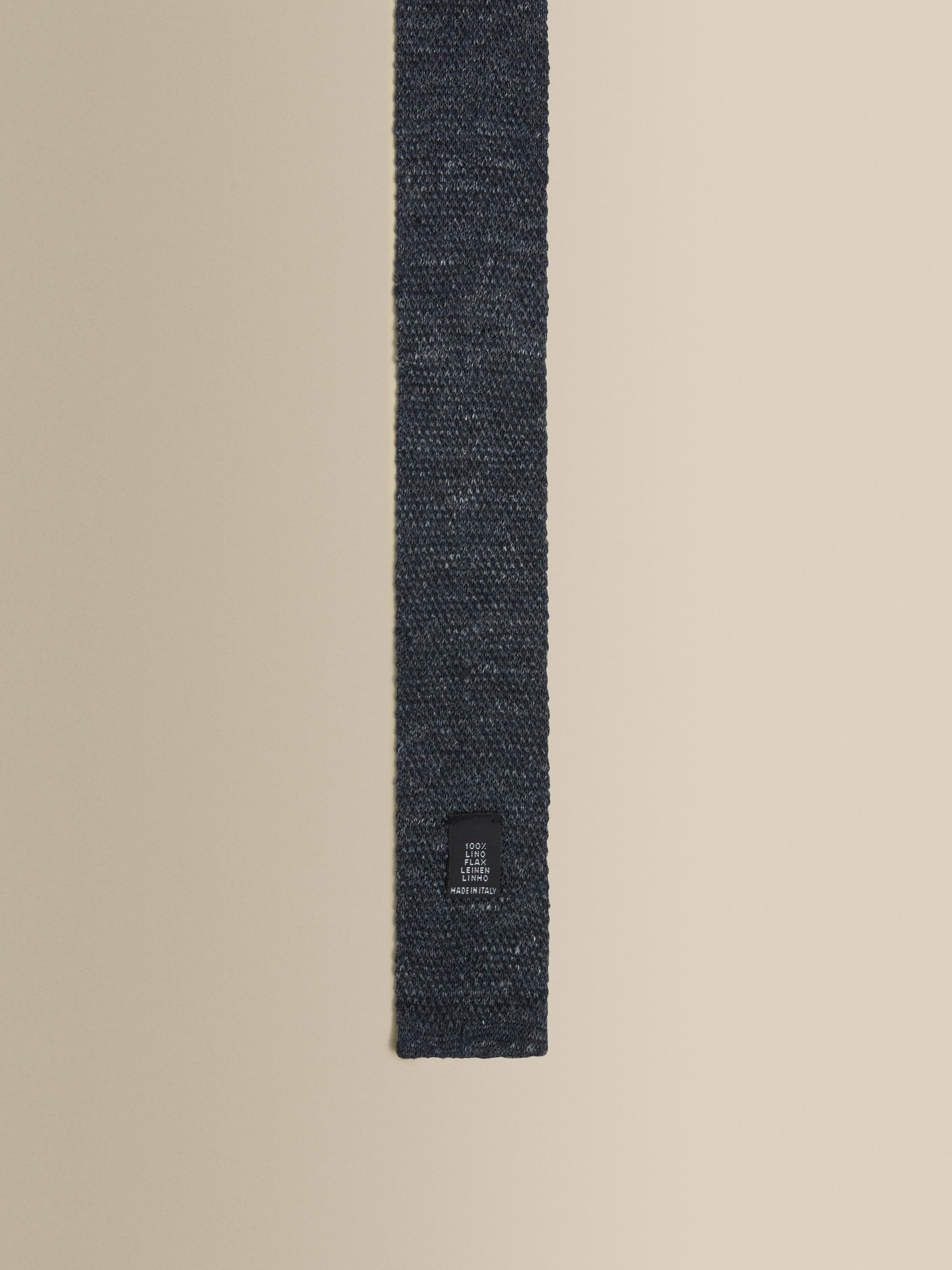 Knitted Linen Tie Classic Blue Product Image