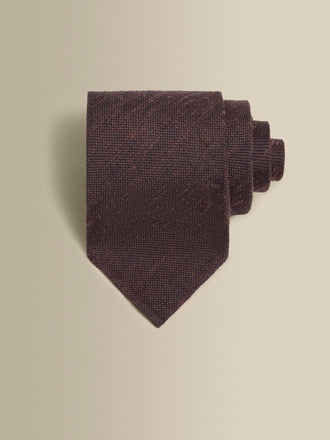 Knitted Silk Linen Tie Brown Product