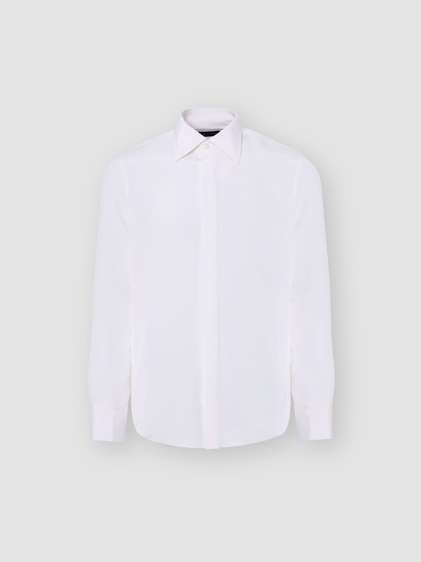 Silk Lecce Collar Fly Front Shirt White Product Image