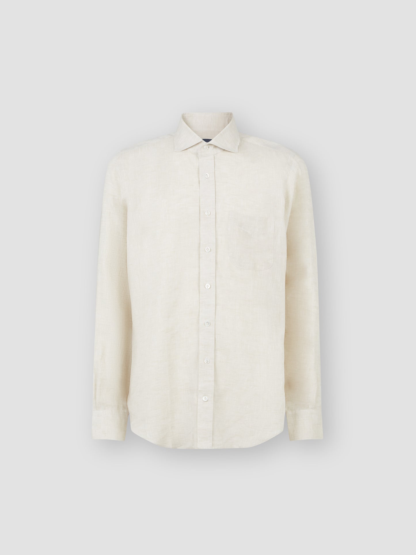 Cutaway Collar Linen Shirt Beige Product
