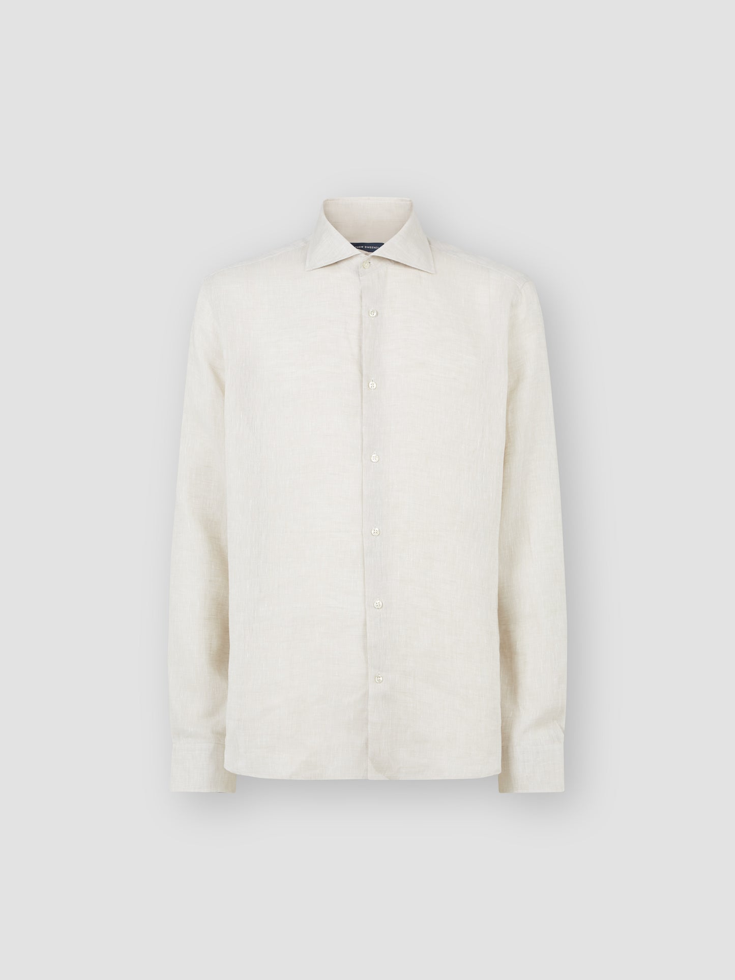 Cutaway Collar Linen Shirt Beige Product Front