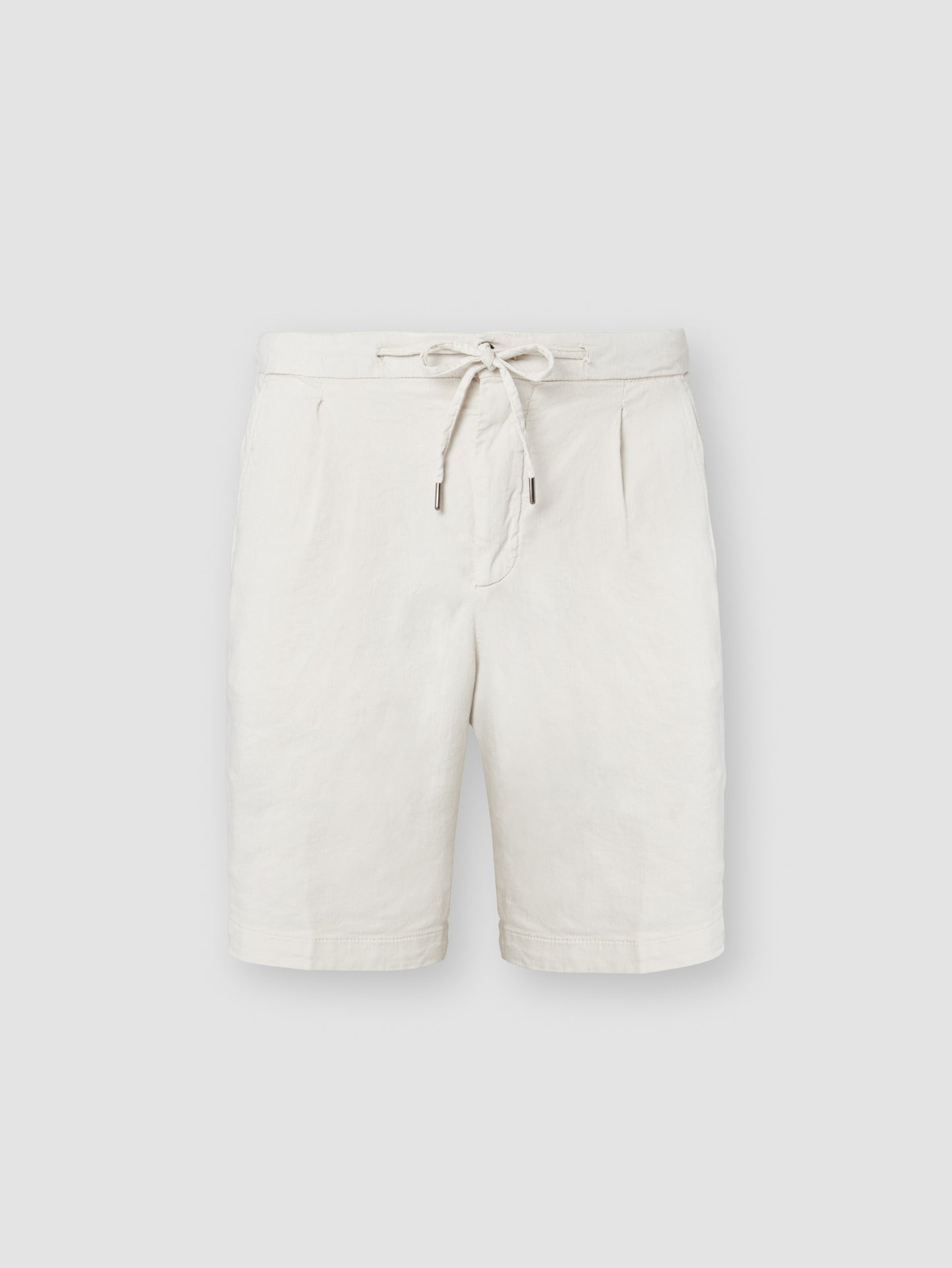Linen Jersey Pleated Shorts Stone Product Image