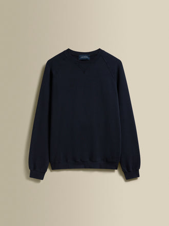 Loopback Cotton Raglan Sweater Navy Product