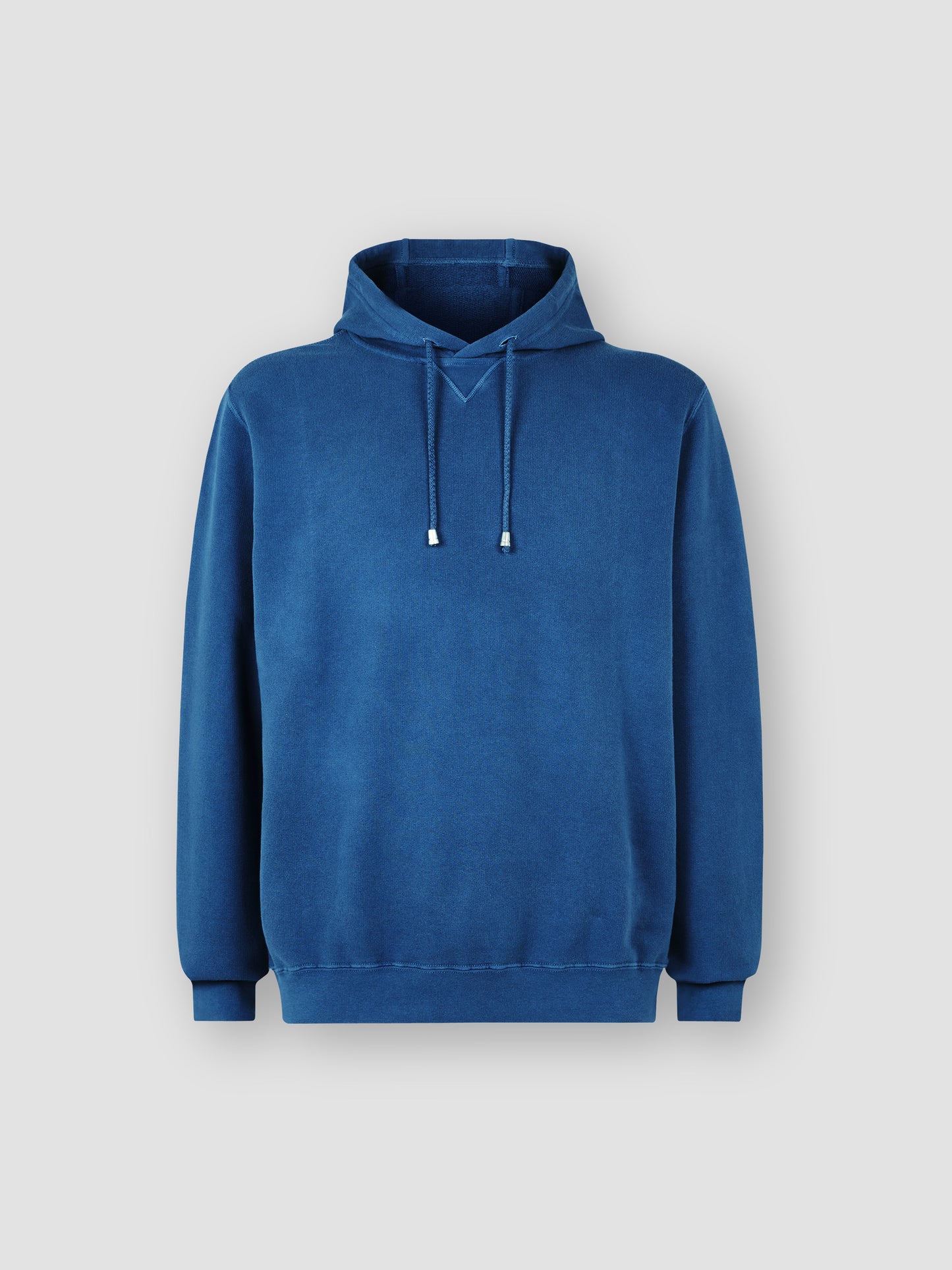 Cotton Drop Shoulder Hoodie Denim Colour Product Image
