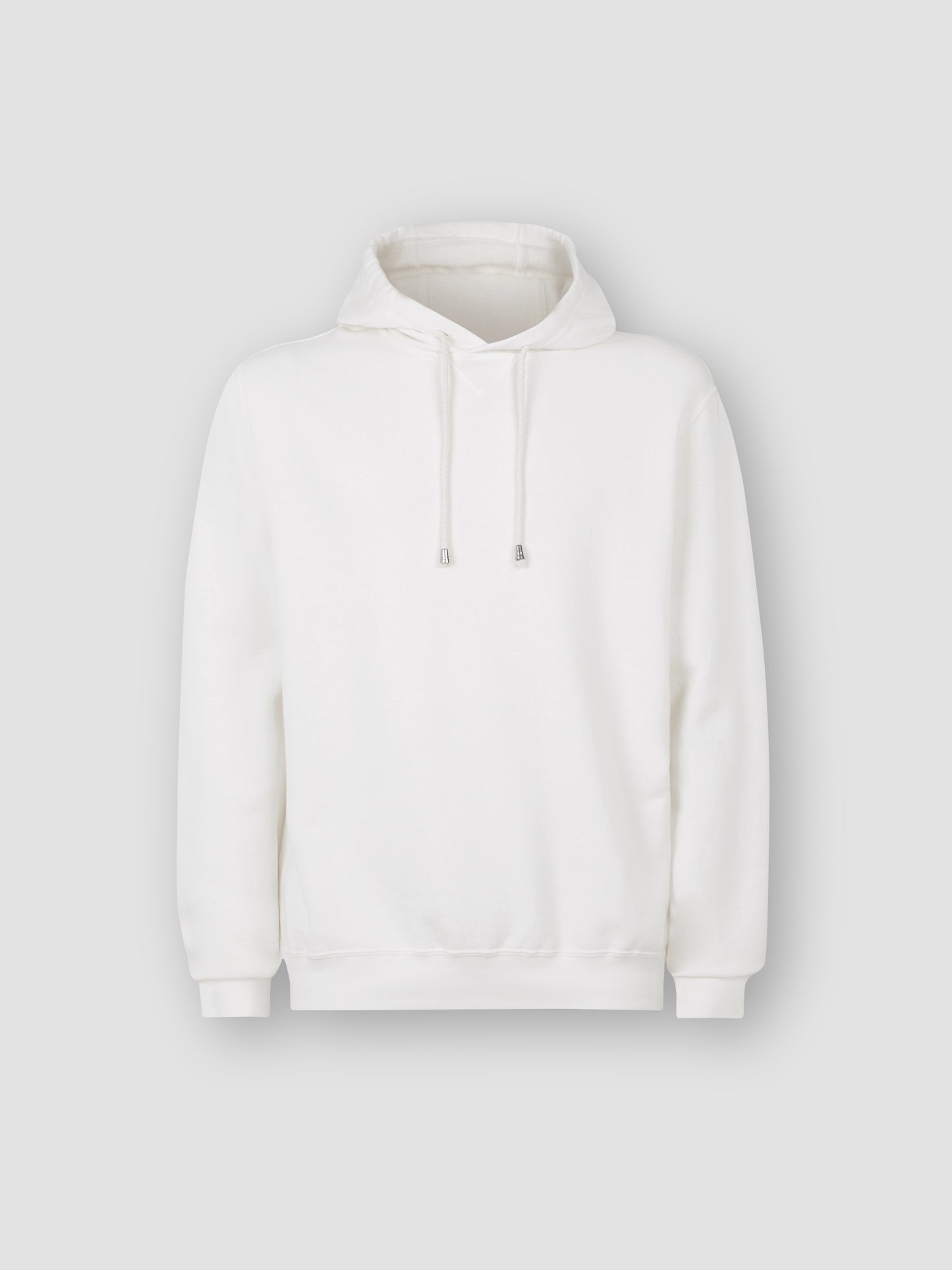 Cotton Drop Shoulder Hoodie White Product Flat