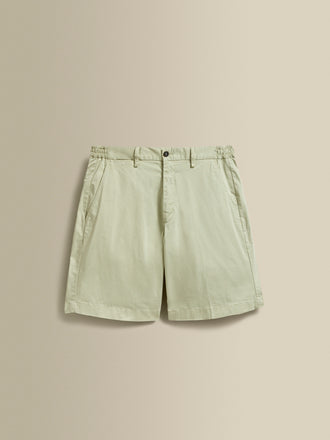 Cotton Flat Front Casual Shorts Sage Product Image