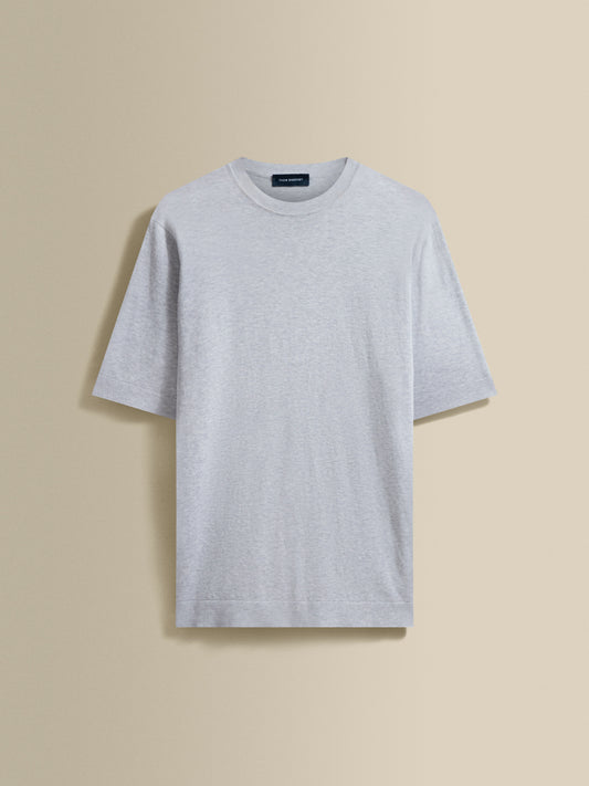 Crepe Cotton T-Shirt Grey Product Image