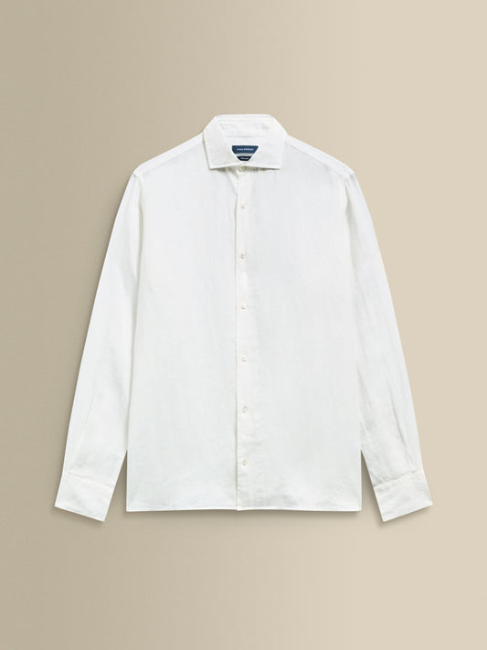 Linen Cutaway Collar Shirt White Product Image