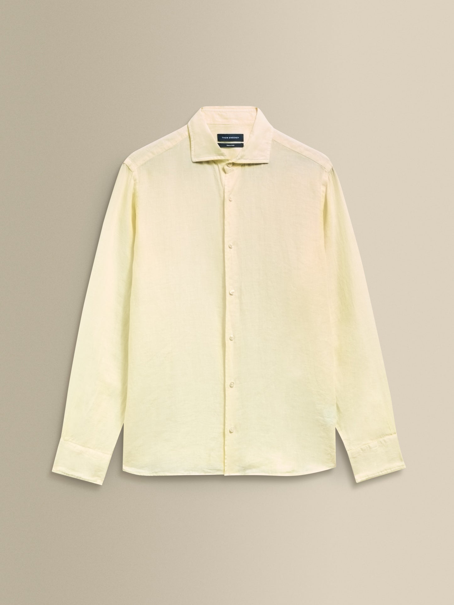 Linen Cutaway Collar Shirt Yellow Product Image