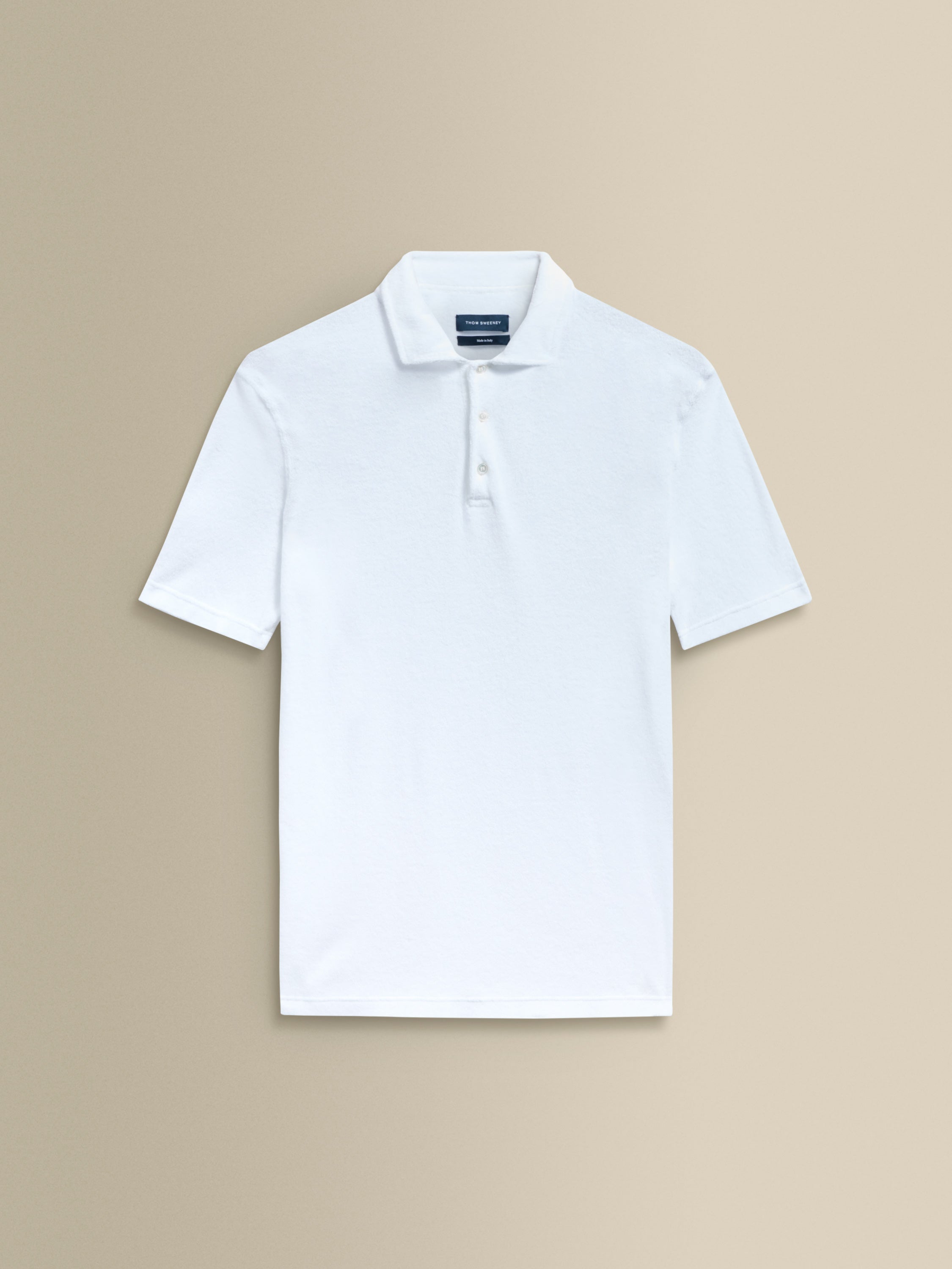 Terry Cotton Polo Shirt White Product Image