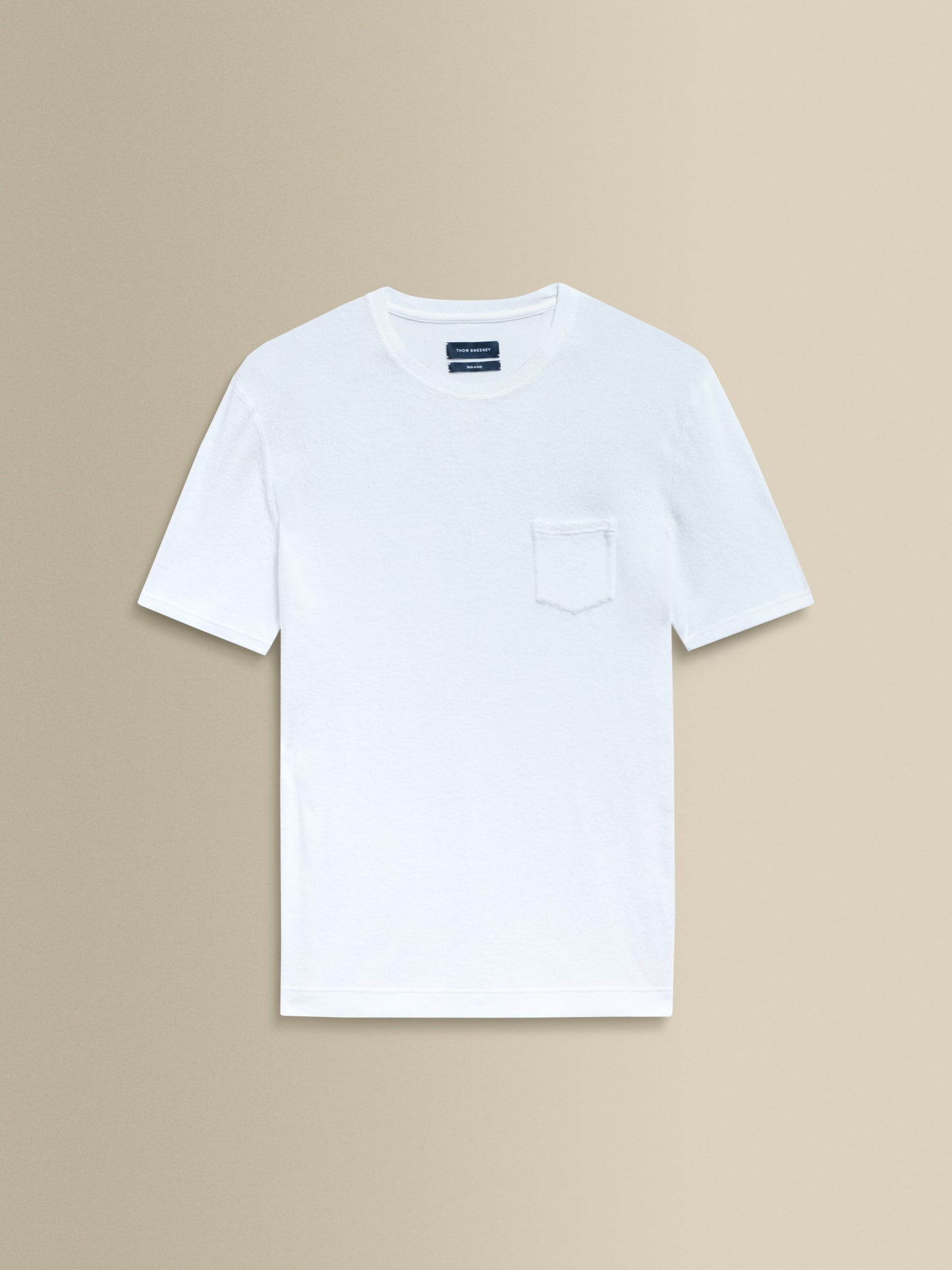 Terry Cotton Pocket T-Shirt White Product Image