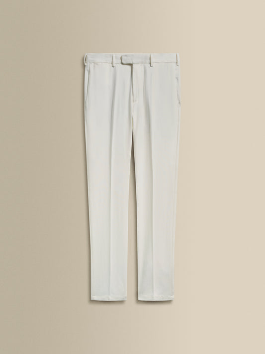 Cotton Easy Fit Flat Front Chinos White Product Image