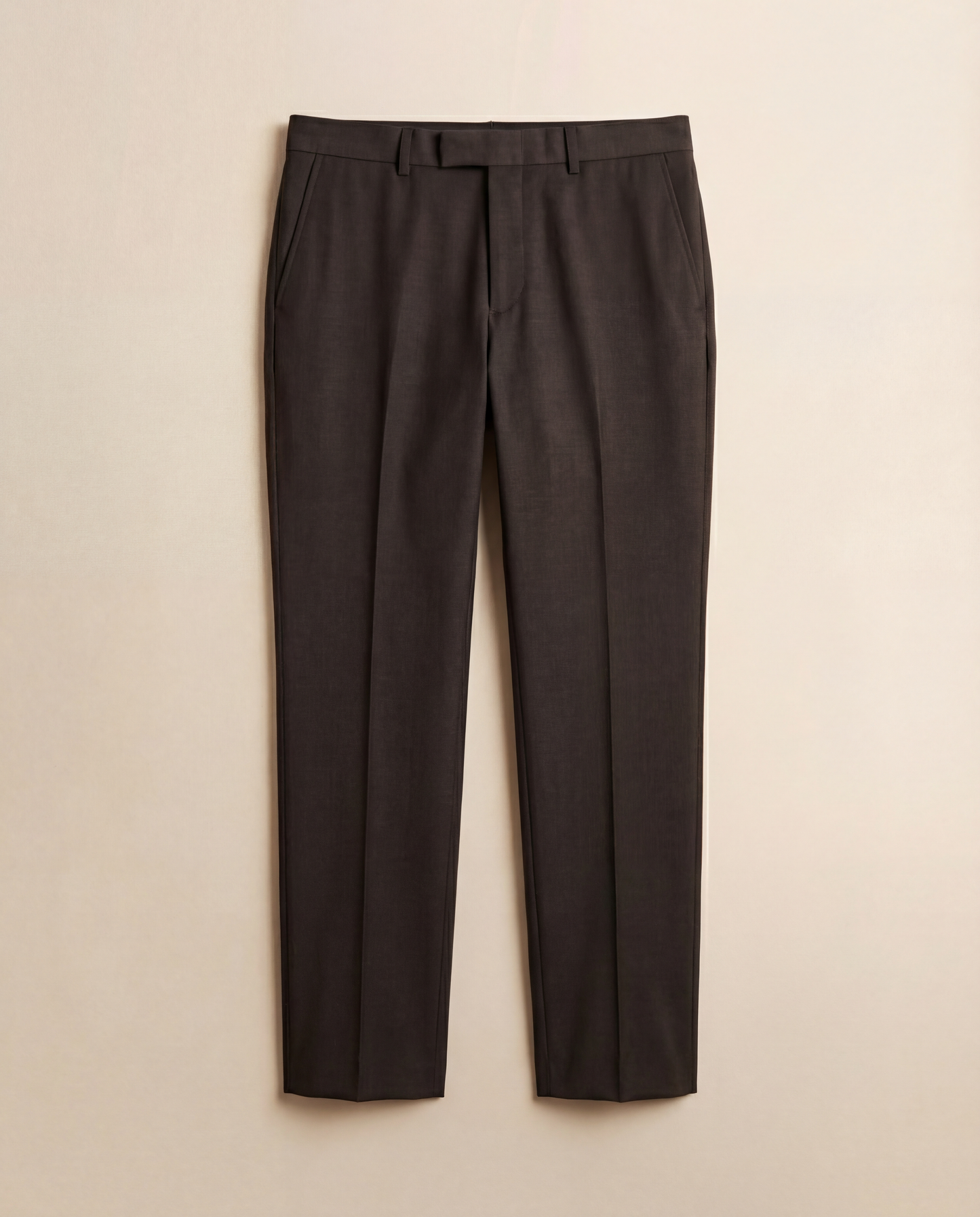 Wool Flat Front Tailored Trousers