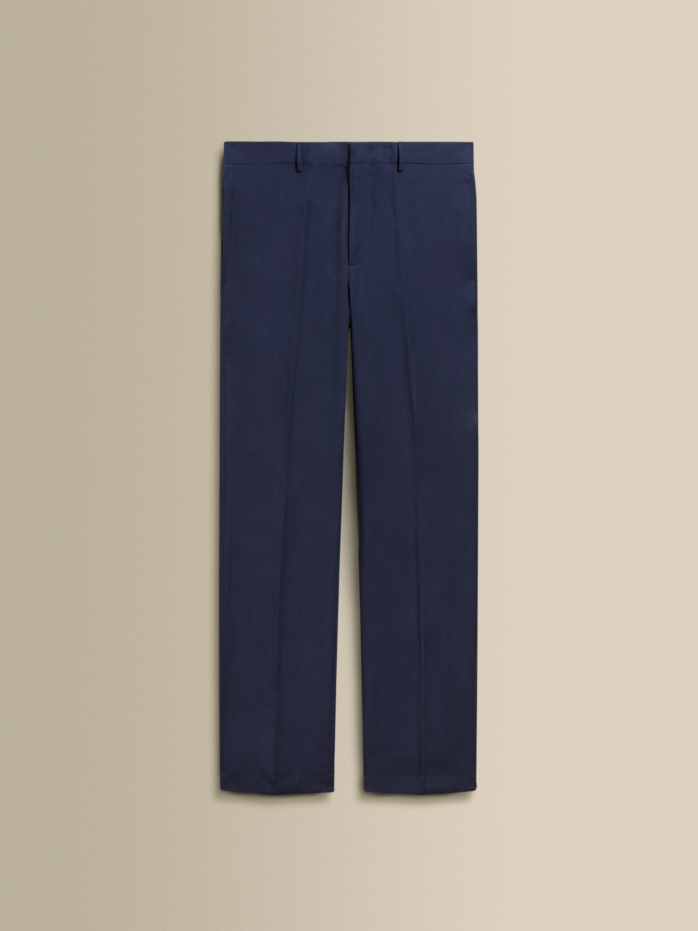 Viscose Wide Leg Trousers Navy Product Image