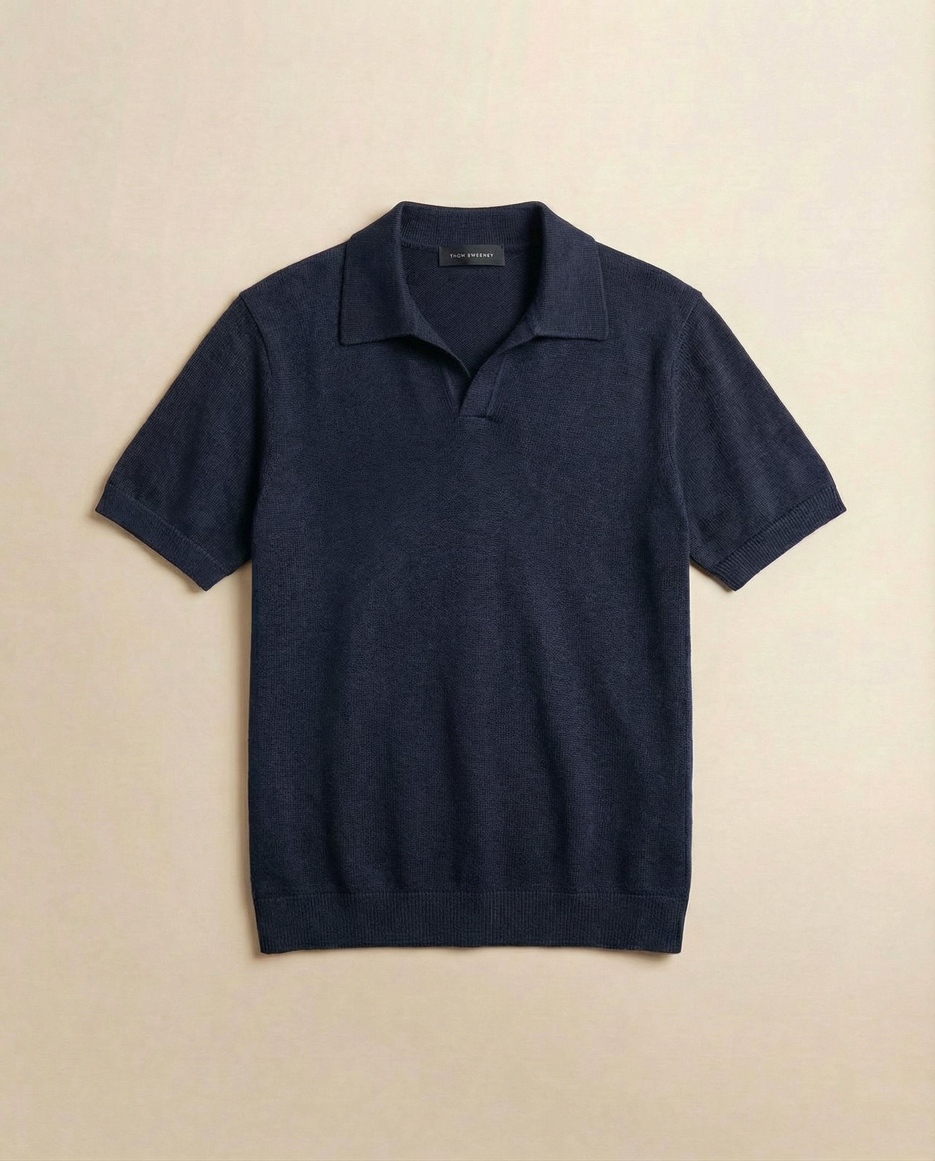 Linen Cotton Short Sleeve Skipper Polo Shirt