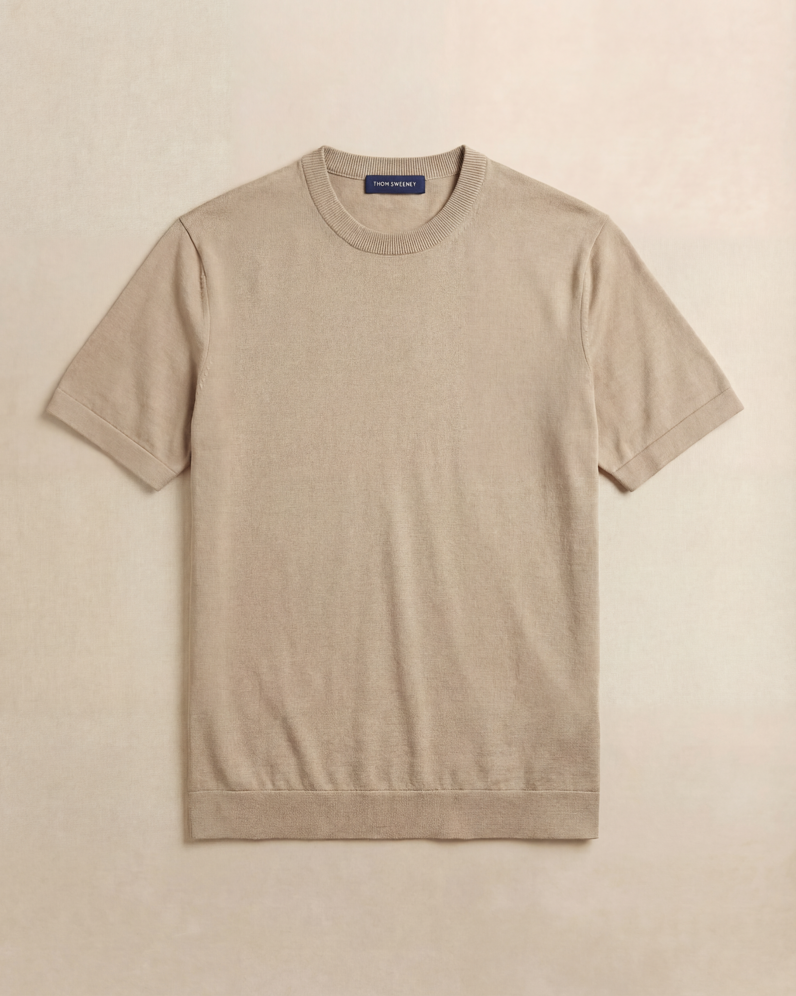 Taupe Crepe Cotton T-shirt