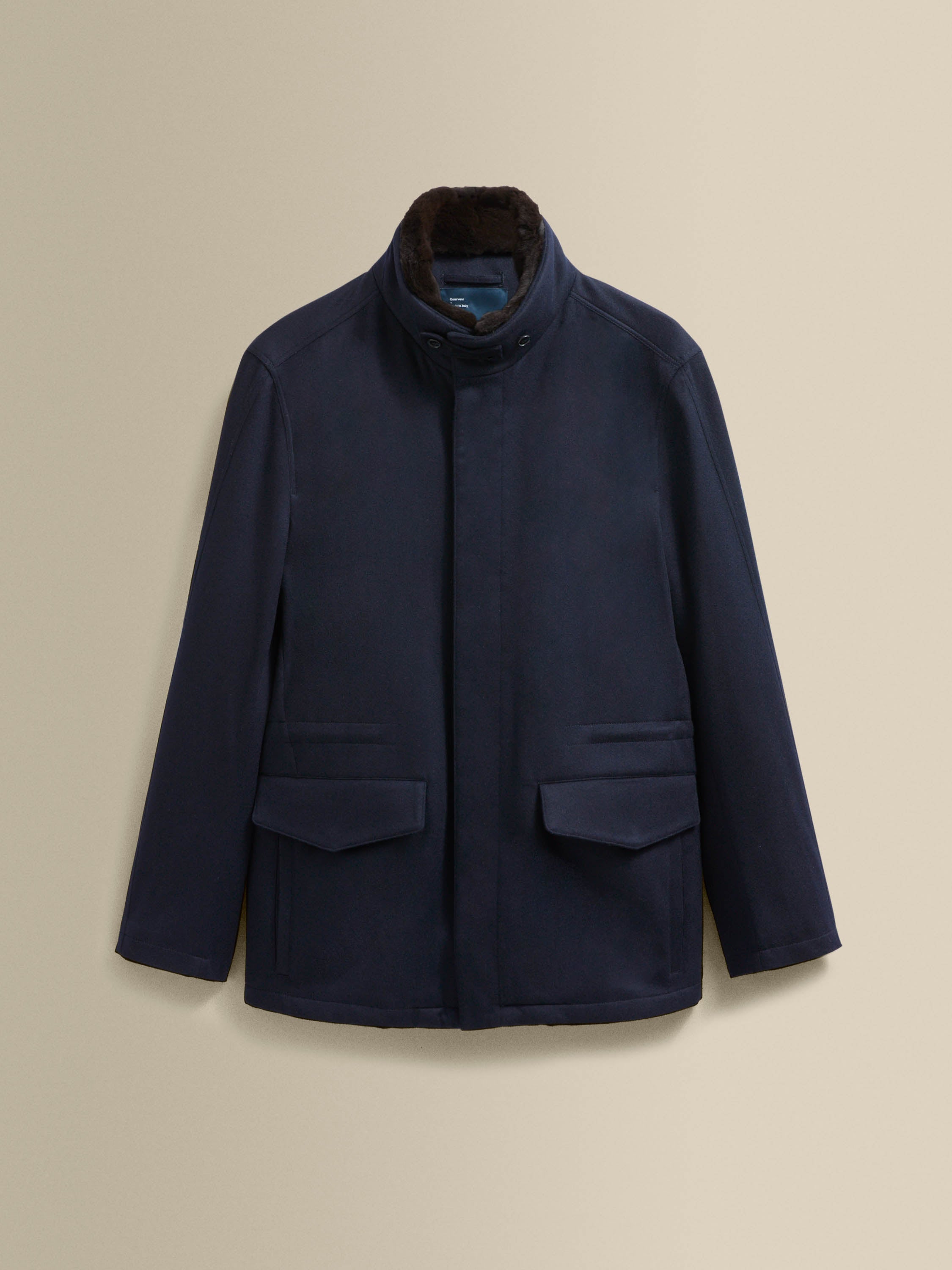 Wool Cashmere Car Coat Navy Product Image