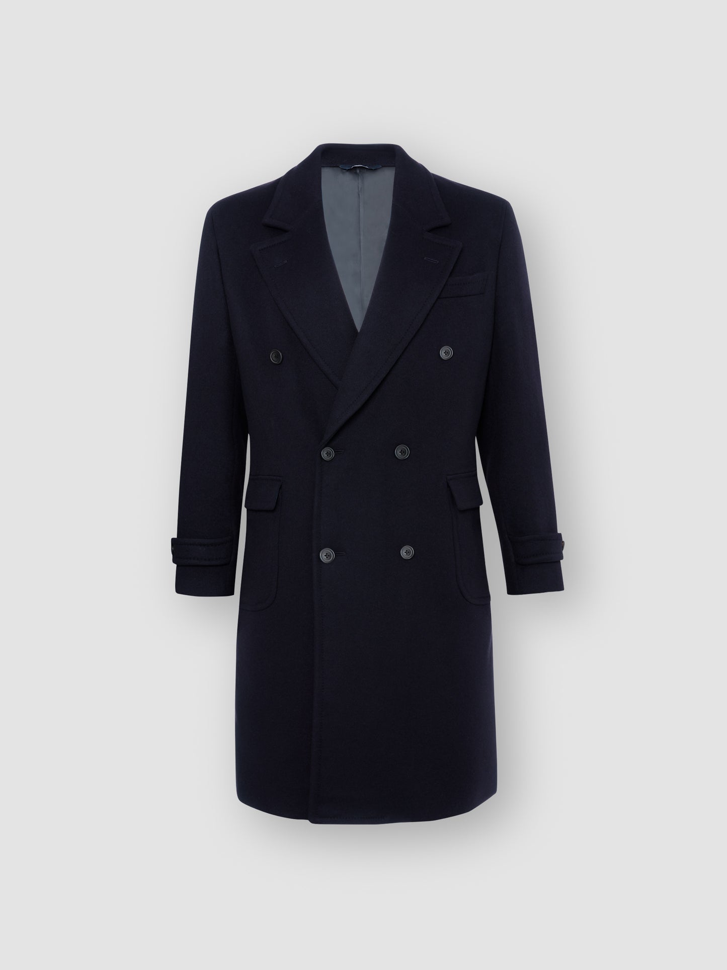 Cashmere Unstructured Double Breasted Overcoat Navy Product Image