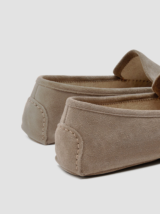 Cashmere Lined Suede Slippers Beige Back