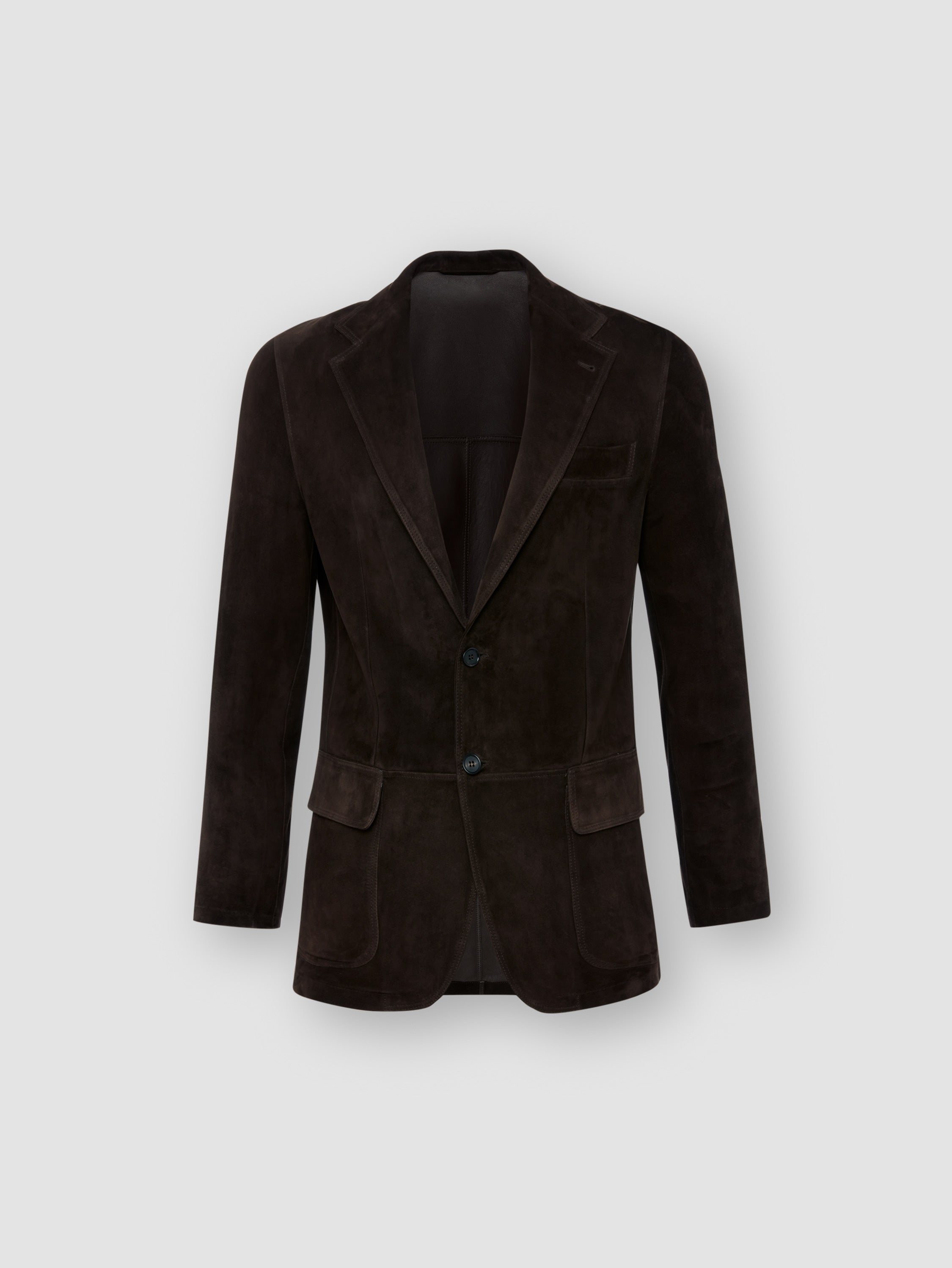 Suede Notch Lapel Jacket Brown Product Image