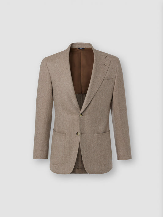 Cashmere Unstructured Single Breasted Jacket Brown Product Image