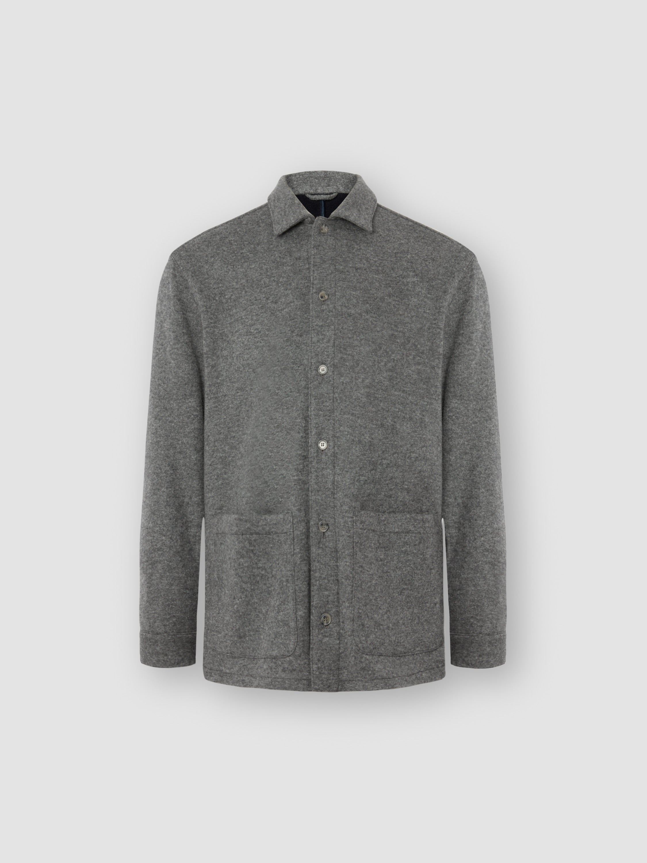 Cashmere Button Through Overshirt Grey Product Image