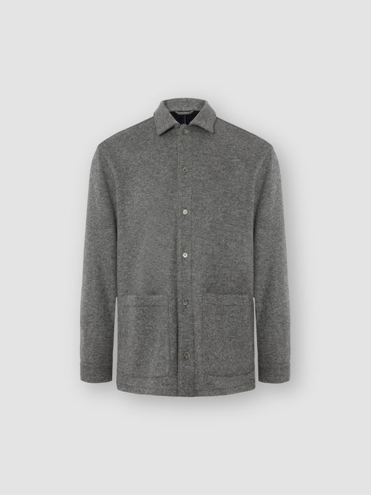 Cashmere Button Through Overshirt Grey Product Image