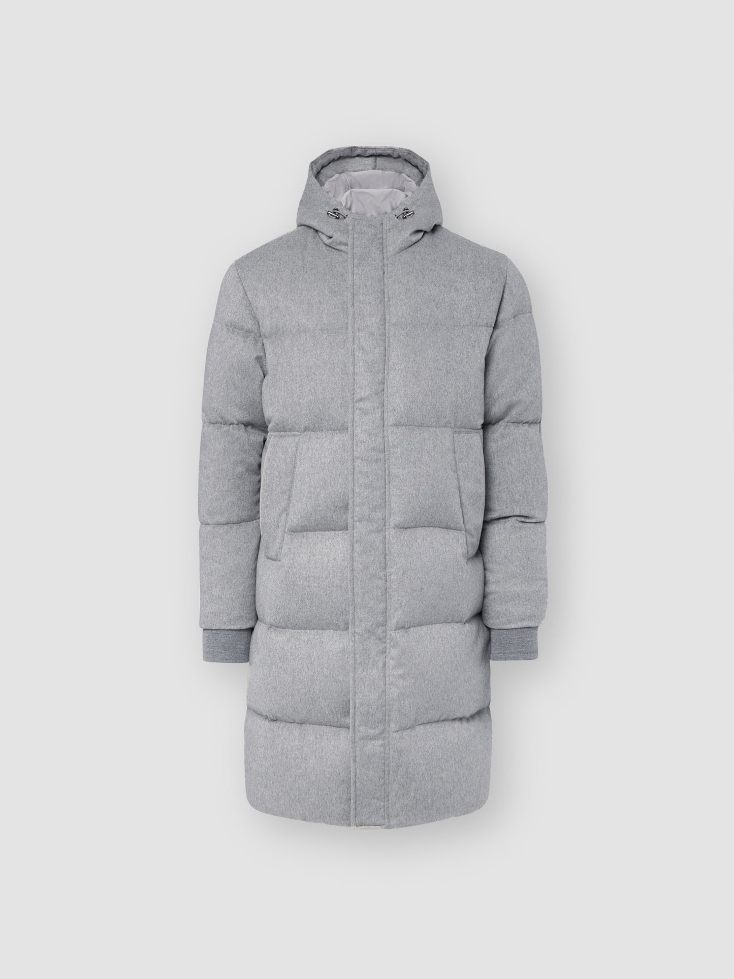 Cashmere Quilted Long Parka Grey Product Image