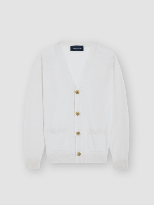 Wool Cashmere Lightweight Cardigan White Product Image