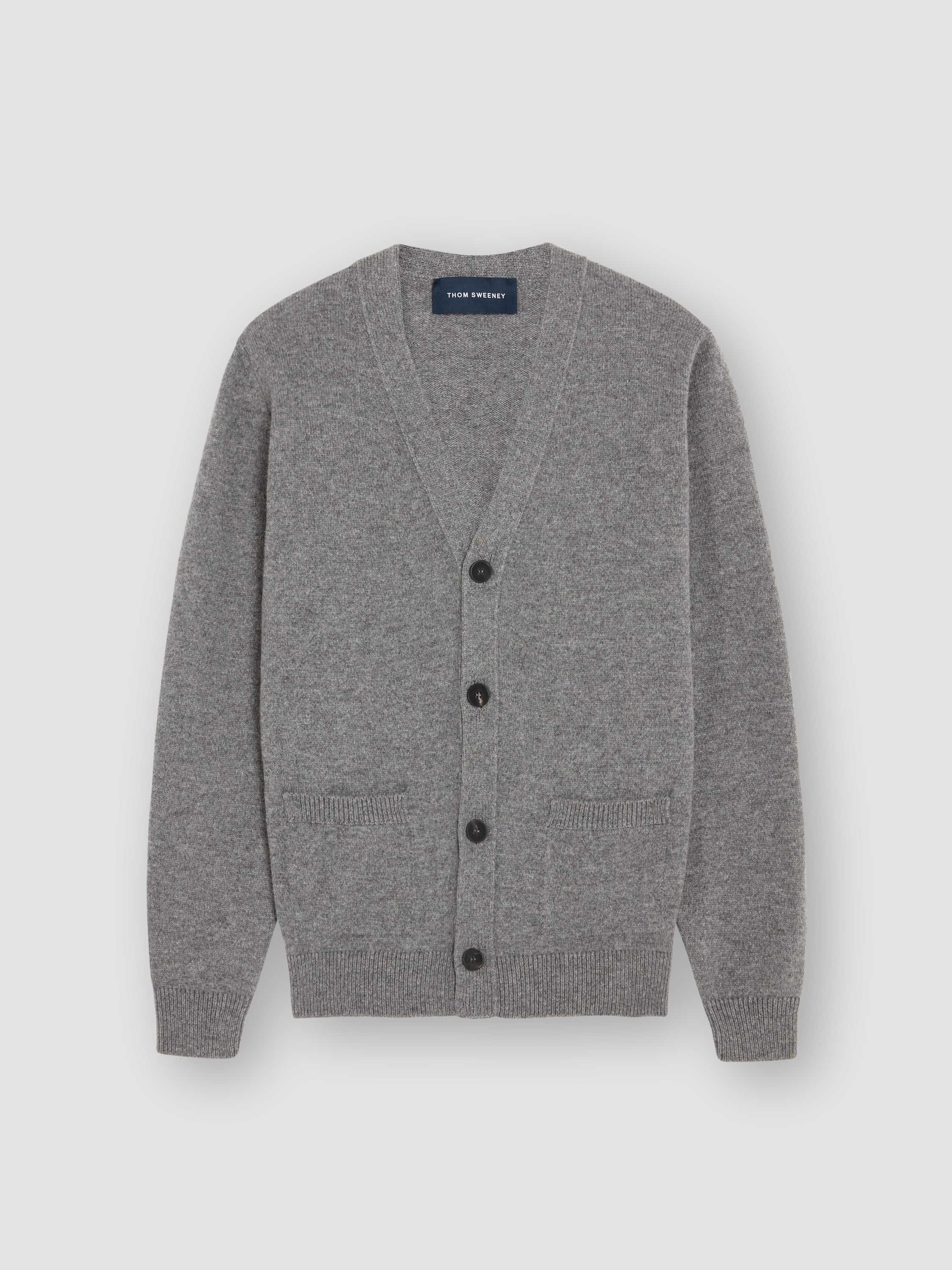 Wool Cashmere Lightweight Cardigan Grey Product Image