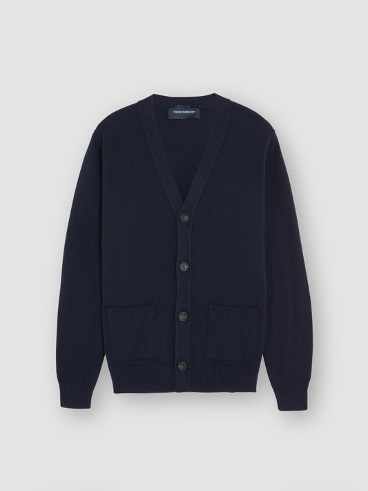 Wool Cashmere Lightweight Cardigan Navy Product Image