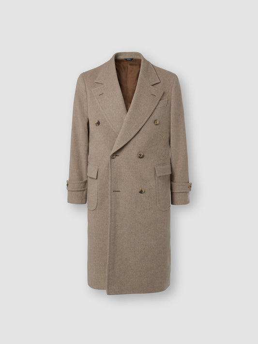 Unstructured Double Breasted Cashmere Overcoat Ash Oak Product Image