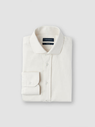 Flannel Cutaway Collar Shirt Oat Folded Product Image