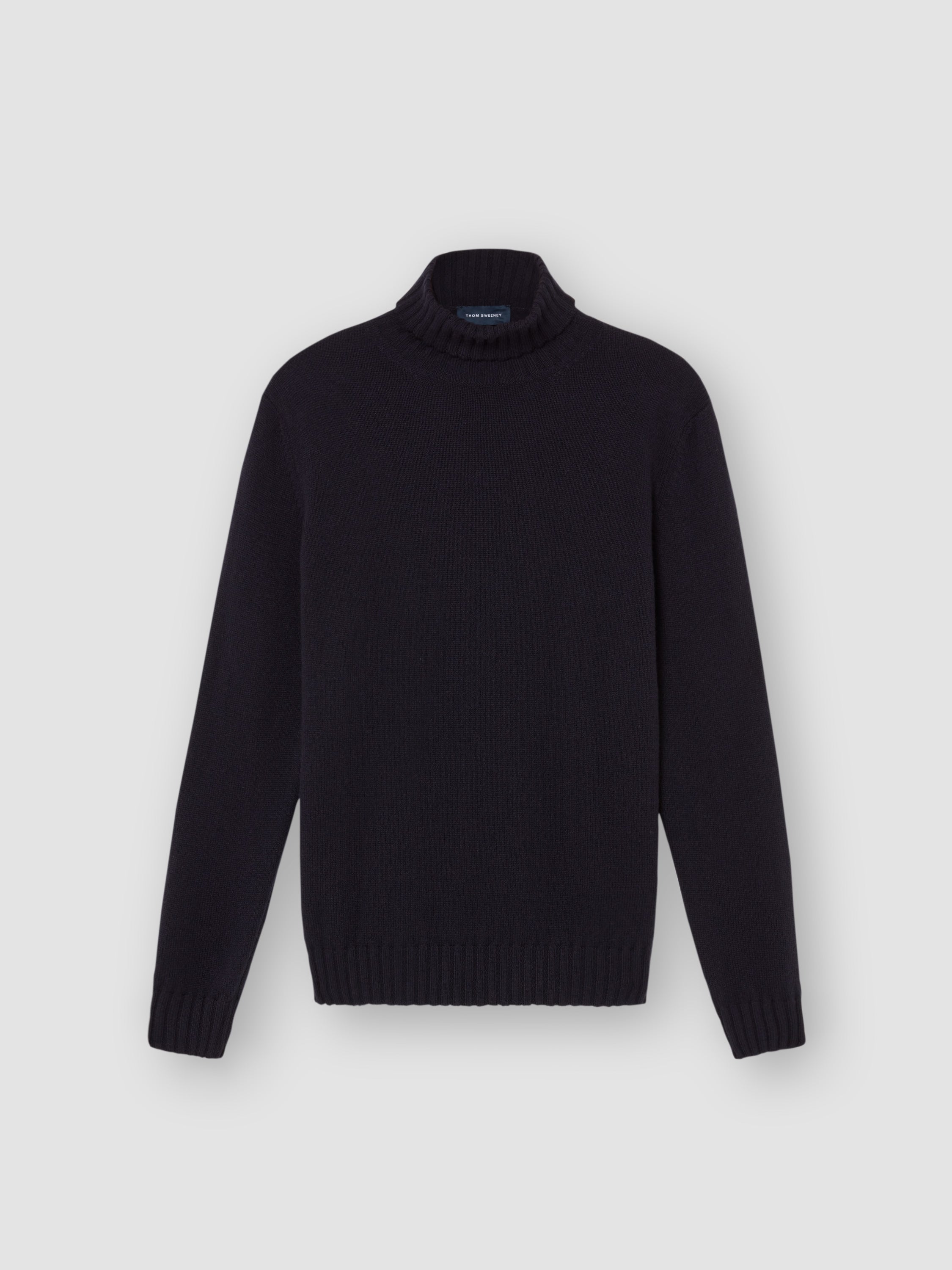 Cashmere Roll Neck Sweater Navy Product Image