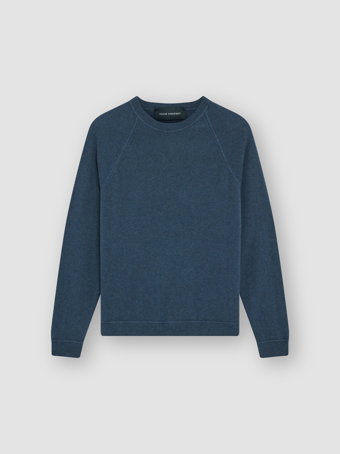 Wool Cashmere Raglan Crew Neck Sweater Navy Product Image