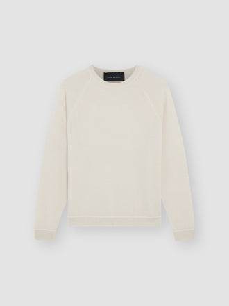 Wool Cashmere Raglan Crew Neck Sweater Off White Product Image
