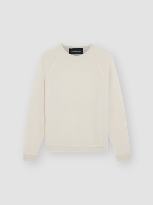 Wool Cashmere Raglan Crew Neck Sweater Off White Product Image