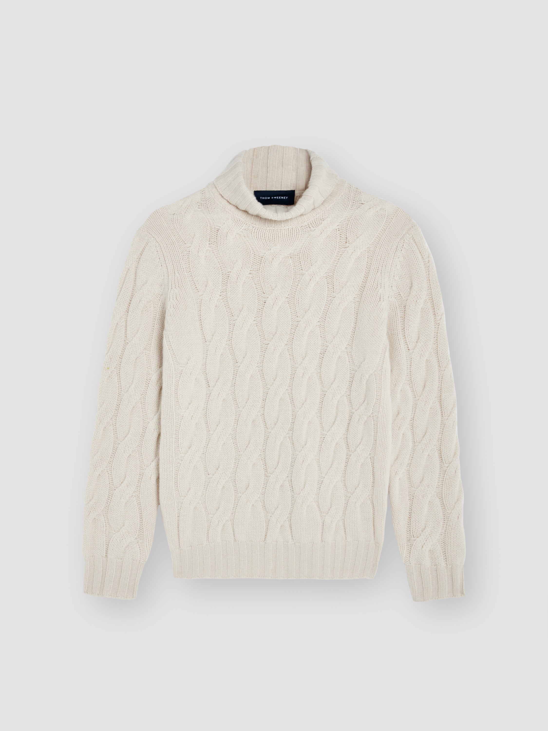 Chunky Cashmere Cable Knit Sweater Off-White Product Image
